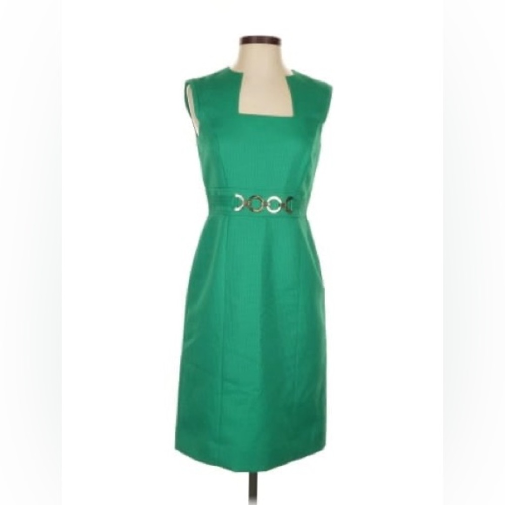 Tahari Elegant Green Sleeveless Dress NWOT